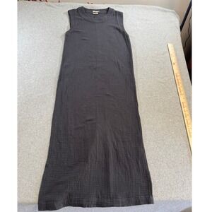 Faherty Gauze Maxi Dress Womens XS Charcoal Grey Organic Cotton Sleeveless